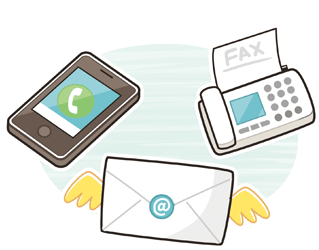 スマホやメール、faxのイラスト