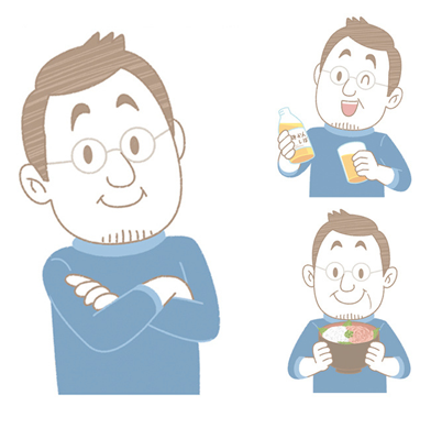 コミカルタッチが得意な京都在住イラストレーターいわたまさよし お中元カタログ用イラスト制作