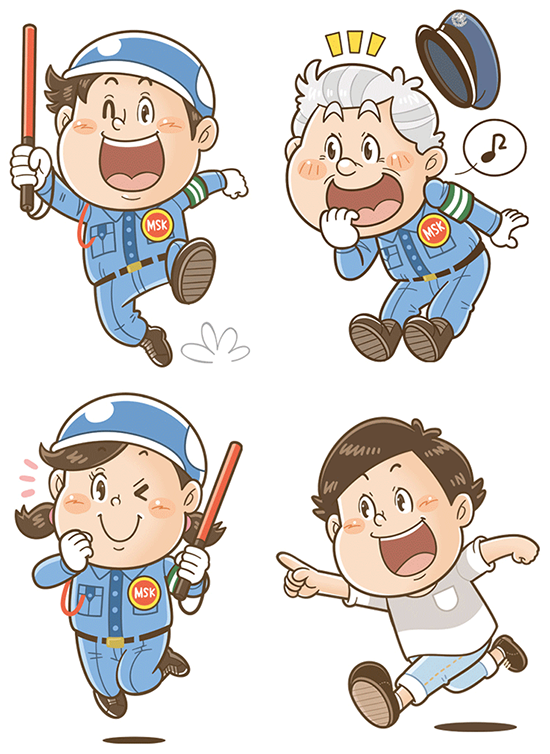 キャラクターデザイン_コミカルタッチ_コミカルイラスト_イラストレーターいわたまさよし