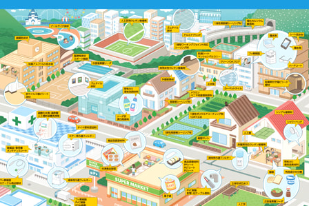 街の俯瞰イラスト