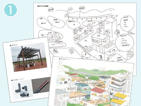 街の俯瞰イラスト_フローチャート