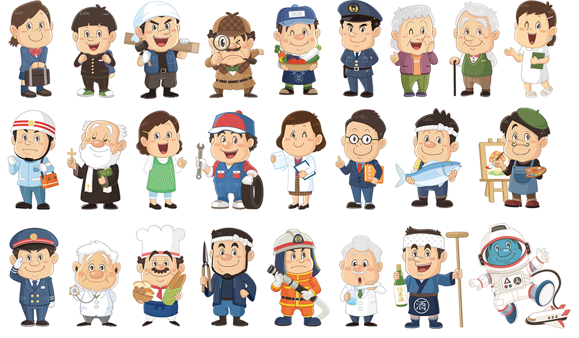 キャラクターデザイン_コミカルタッチ_コミカルイラスト_イラストレーターいわたまさよし