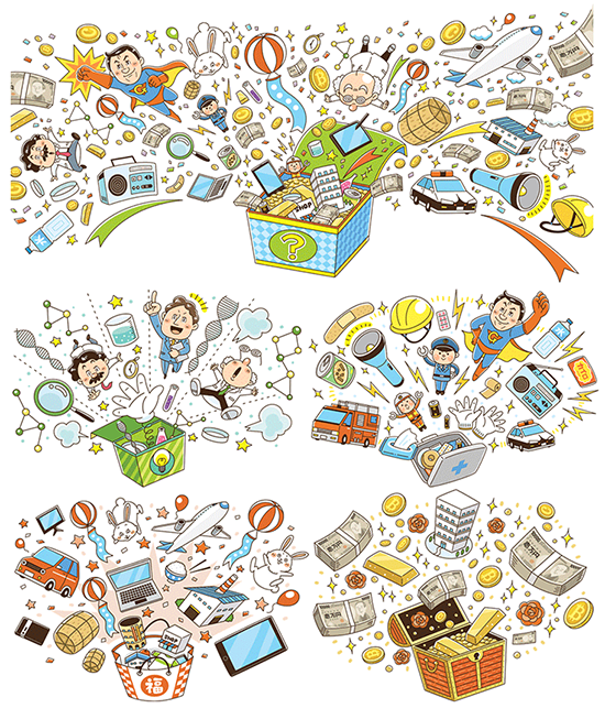 日経BP社〈日経マネー〉日経マネー_投資_株_コミカルイラスト制作_イラストレーターいわたまさよし