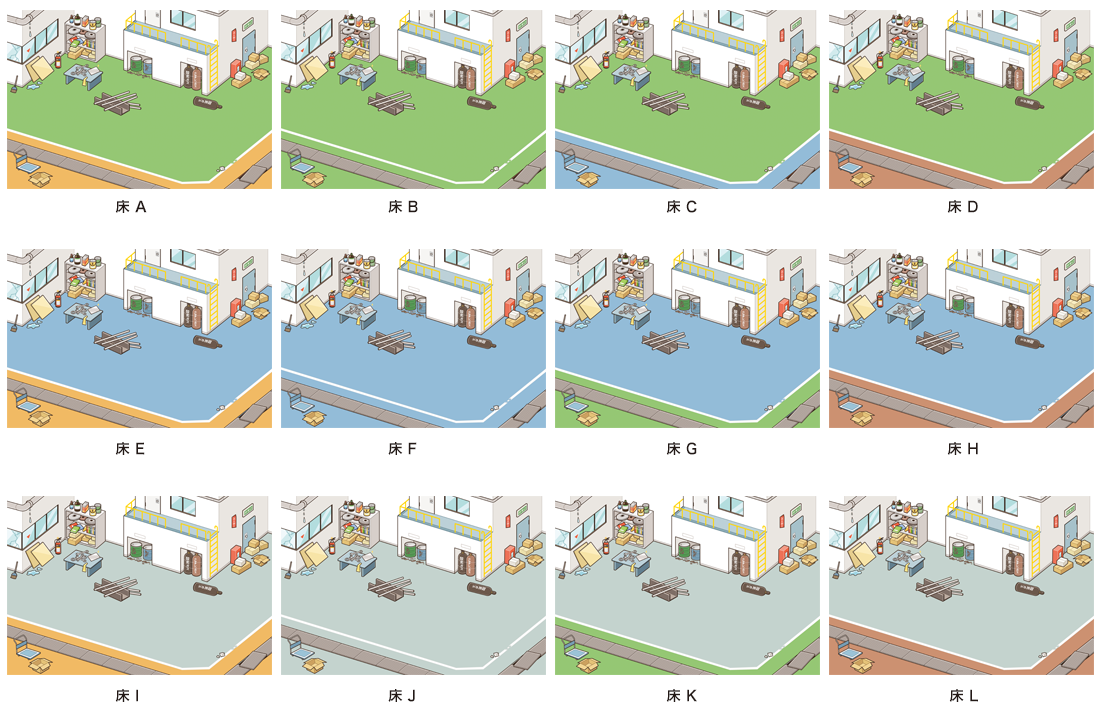 街の俯瞰イラスト_フローチャート_イラストレーター いわたまさよし