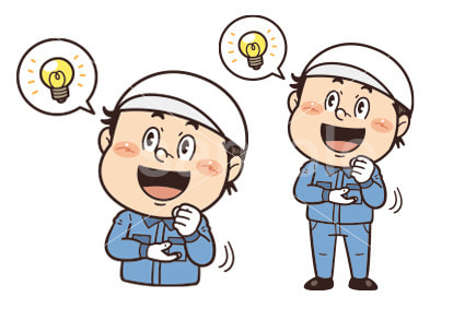 工場で働く作業員が『なるほど』のジェスチャーをしているイラスト｜不安全行動・不安全状態・労働災害・安全確認
