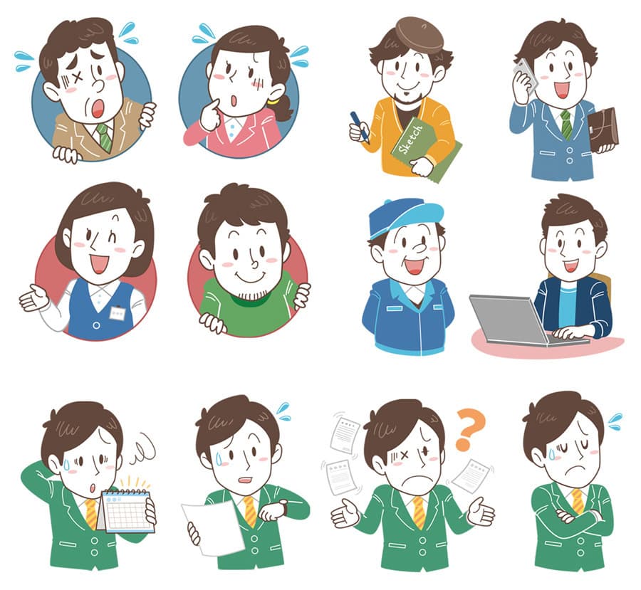 賃貸住宅を扱う企業｜Webサイト用カットイラスト制作｜シンプルタッチのデフォルメイラスト