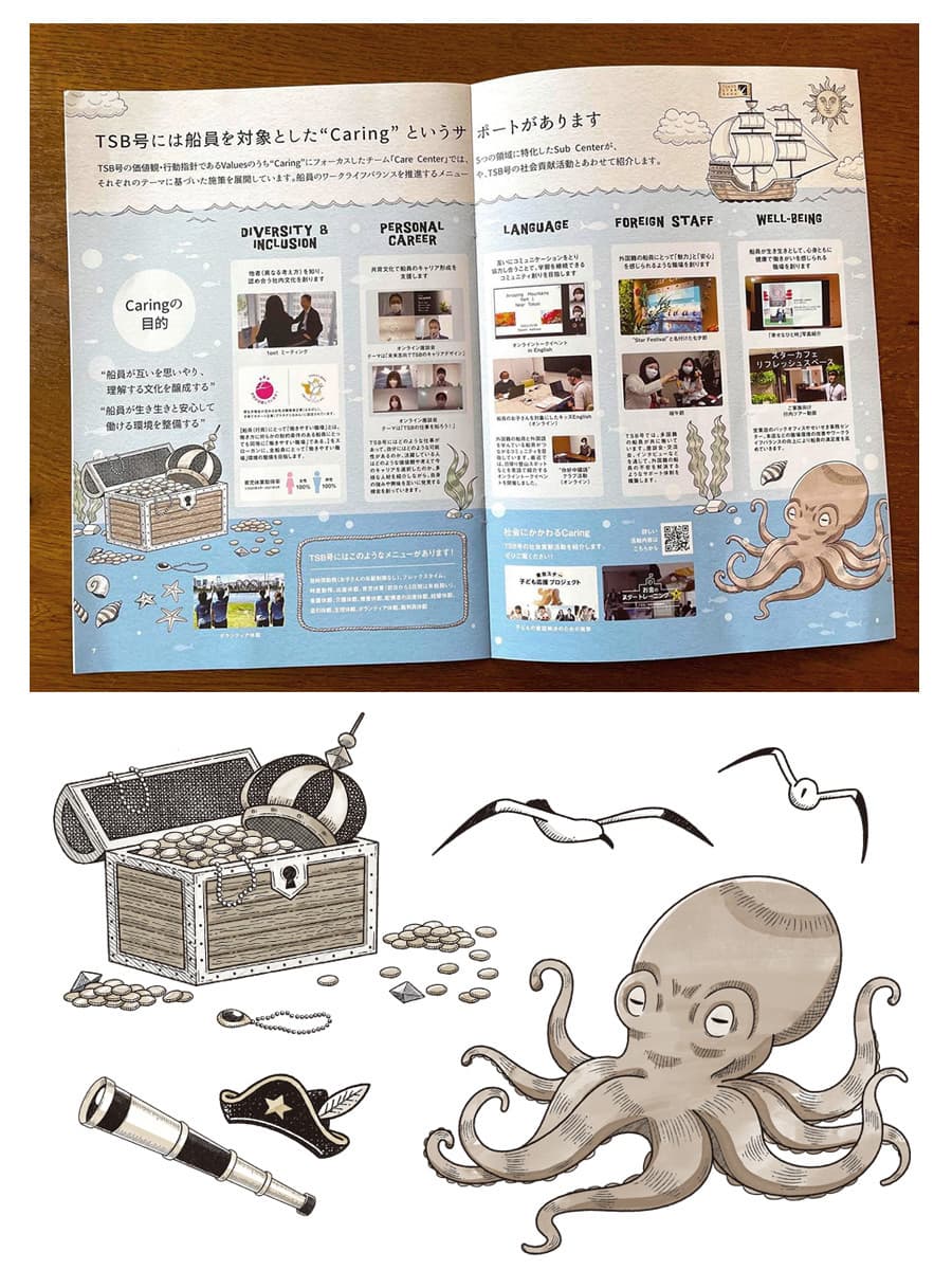 東京スター銀行〈パンフレット〉｜企業広告用コミカルイラスト