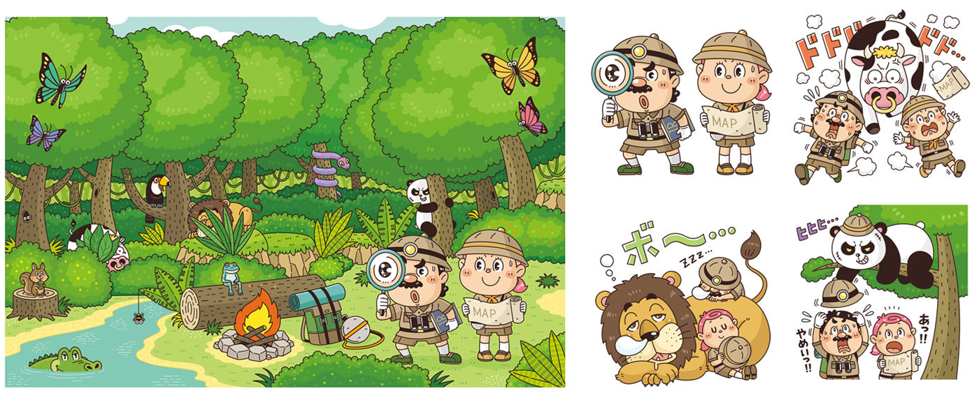 日経BP社〈日経マネー〉｜ビジネス・資産運用・株｜たのしいコミカルタッチのデフォルメイラスト