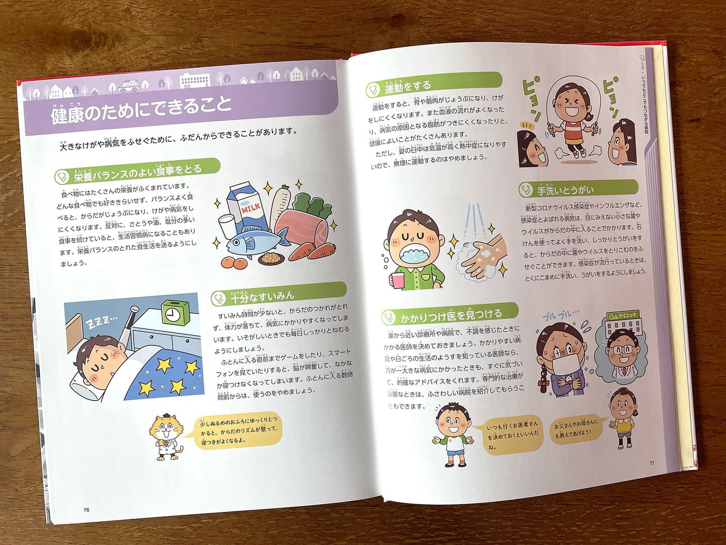 子ども向けコミカルイラスト｜児童書・学習教材｜ 病院って、どん小学生向け学習教材の児童書。病院の仕事や働く人々をコミカルなイラストや学習まんがで解説しています